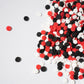 NIPEOR Rainbow Sprinkles,Red Black Confetti Sprinkles 3.53oz/100gEdible Sprinkle Topping Confetti Sprinkles, Round Sprinkles for