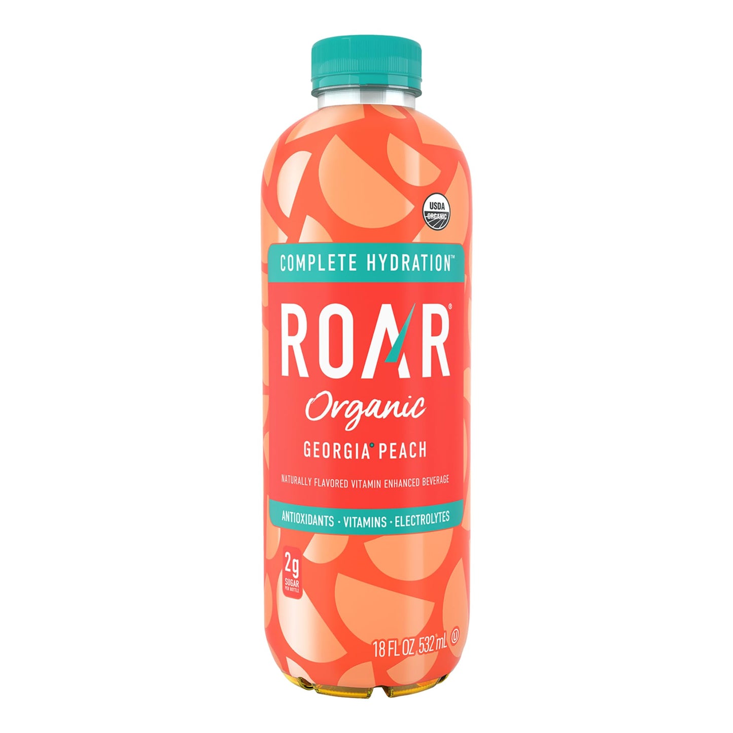 Roar Complete Hydration Organic - Electrolyte Drinks Loaded With Vitamins C, B5, B12 - Non-Gmo, Gluten-Free - Georgia Peach - 12 Pc