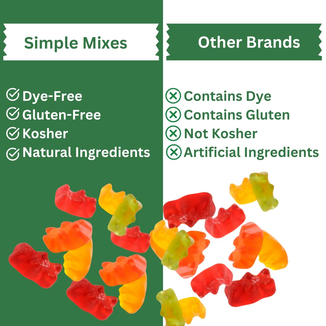 Simple Mixes Natural Gummy Mix, Healthy Snack, Dye-Free, No Gluten Or Fat, Kosher, (3-Pack, Cherry)