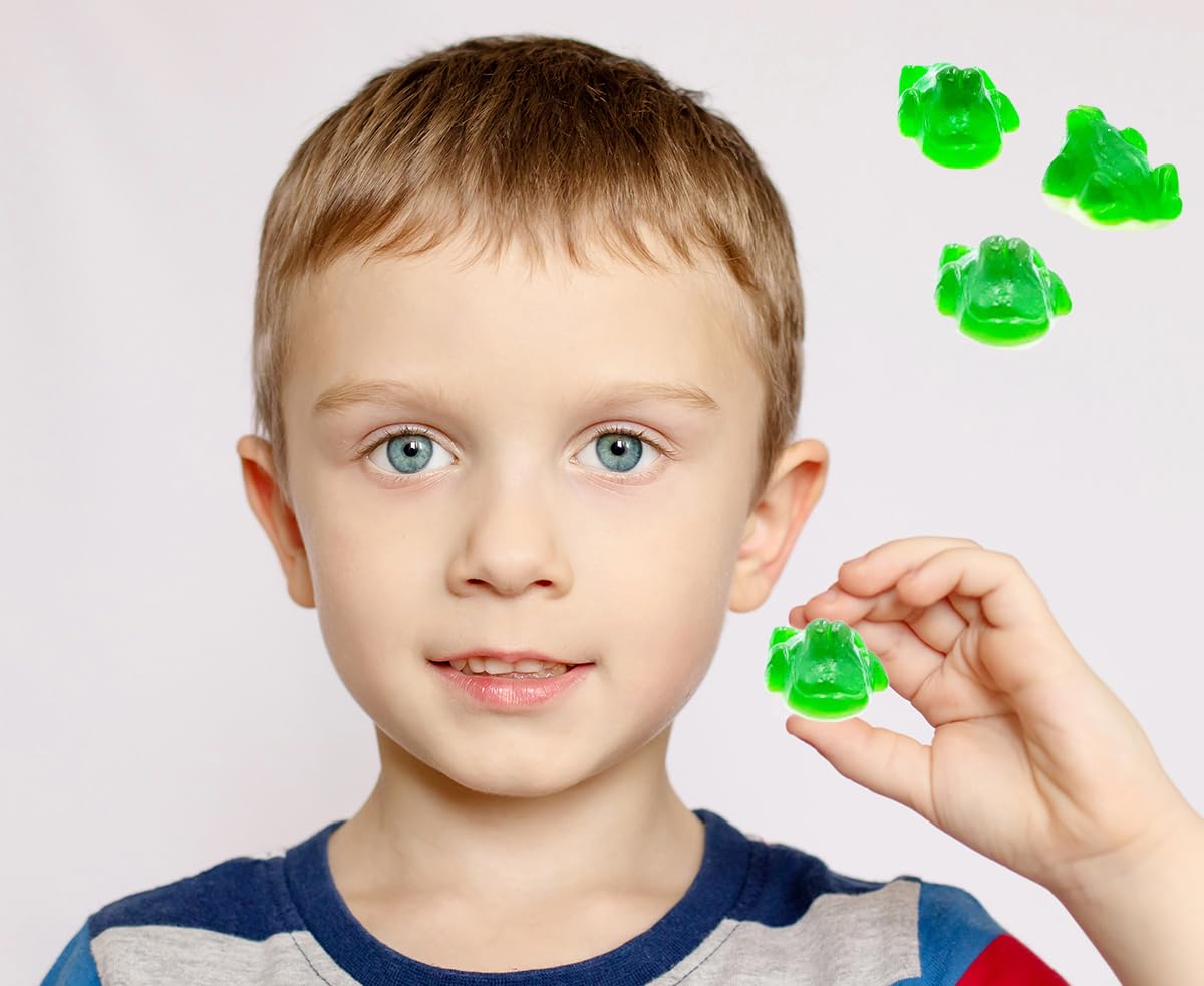 Fruidles Green Frogs Gummi Candy, Delicious Fruit Flavors Gummies (1 Pound)