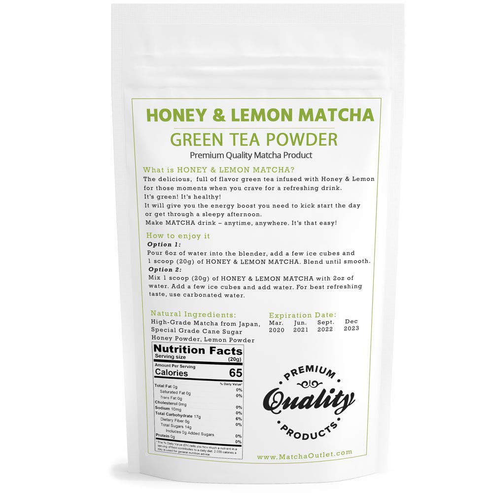 Matcha Lemonade Green Tea Powder 12Oz - Refreshing And All Natural Made With Ceremonial Japanese Matcha Powder Honey And Matural
