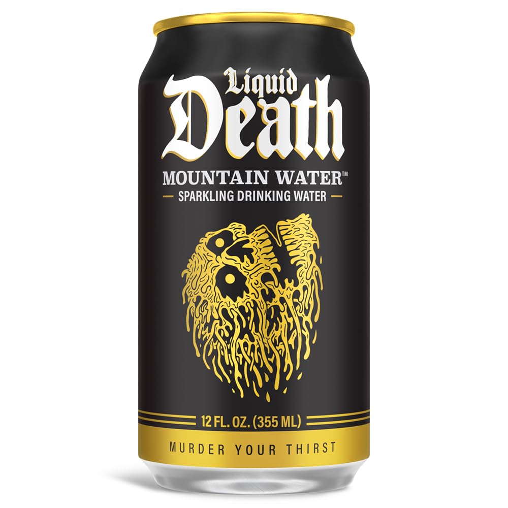 Liquid Death Sparkling Mountain Water 18-Pack, 12oz Cans, 100% American Made