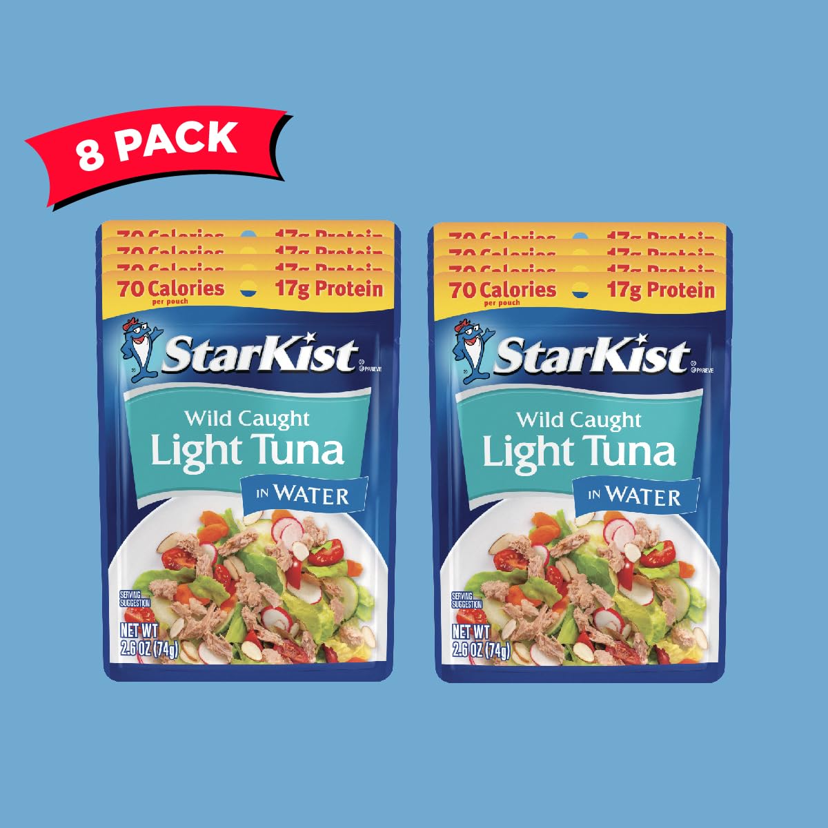 Starkist Chunk Light Tuna In Water - 2.6 Oz Pouch (Pack Of 8)