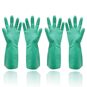 Reusable Dishwashing Cleaning Gloves Small Kitchen Household Gloves With Latex Free, Cotton Lining Waterproof Dish Washing Heavy