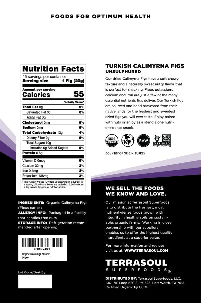 Terrasoul Superfoods Organic Turkish Smyrna Figs, 4 Lbs (Pack of 2) - No Added Sugar | Unsulphured | Perfectly Dried
