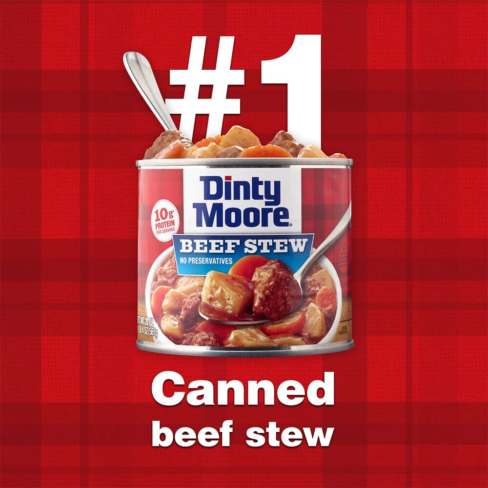 Dinty Moore Beef Stew, Fully Cooked & Gluten-Free, 15 oz (12 Pack), 10g Protein