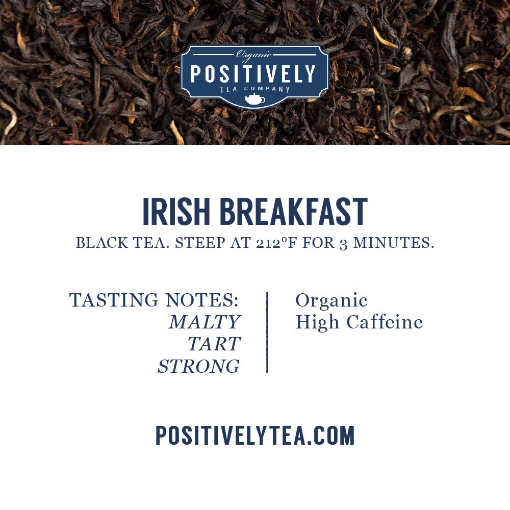 Organic Positively Tea Company, Irish Breakfast Black Tea, Loose Leaf, 16 Ounce