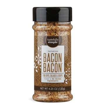 Tastefully Simple Bacon Bacon Seasoning, Vegan, Kosher, Keto, 4.25 oz (Pack of 3)