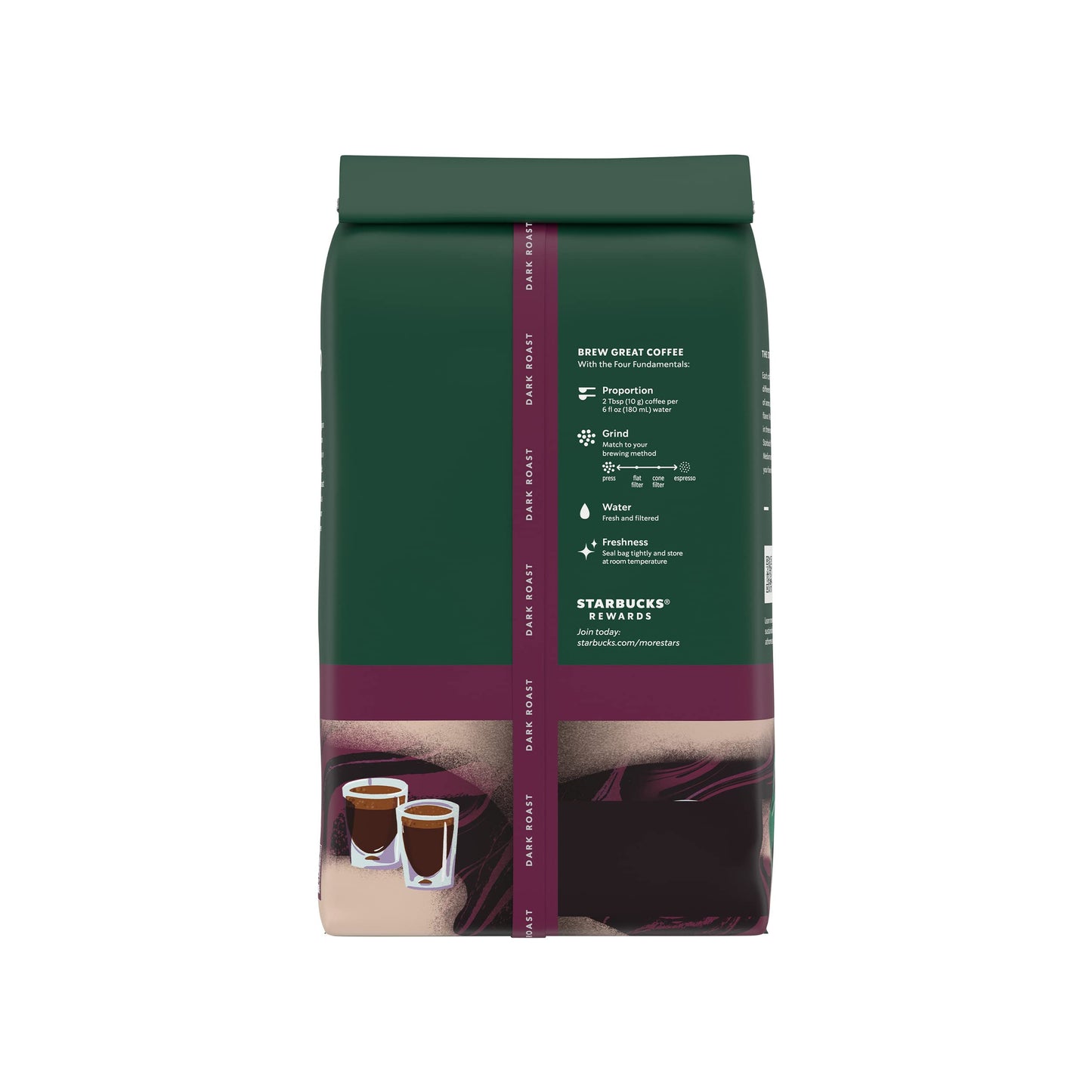 Starbucks Whole Bean Coffee, Dark Roast Coffee, Espresso Roast, 100% Arabica, 6 Bags (18 Oz Each)