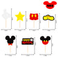 MOAXMOA Mickey Cupcake Toppers and Wrappers, Paper, 32 Toppers and 32 Wrappers, Perfect for Kids Birthday and Baby Shower Parties