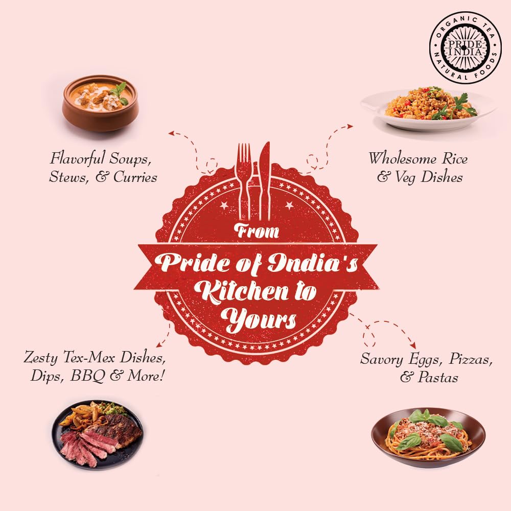 Pride Of India - Pack Of 6 - Red Chili Flakes - Gourmet Spice/Culinary-Pleasant Heat/Distinct Flavor & Aroma-Sprinkle Onto Pizza