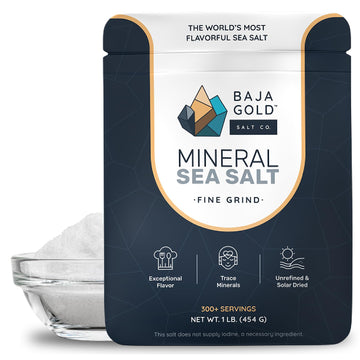 Baja Gold Mineral Sea Salt, Fine Grind, 1 Lb. Bag