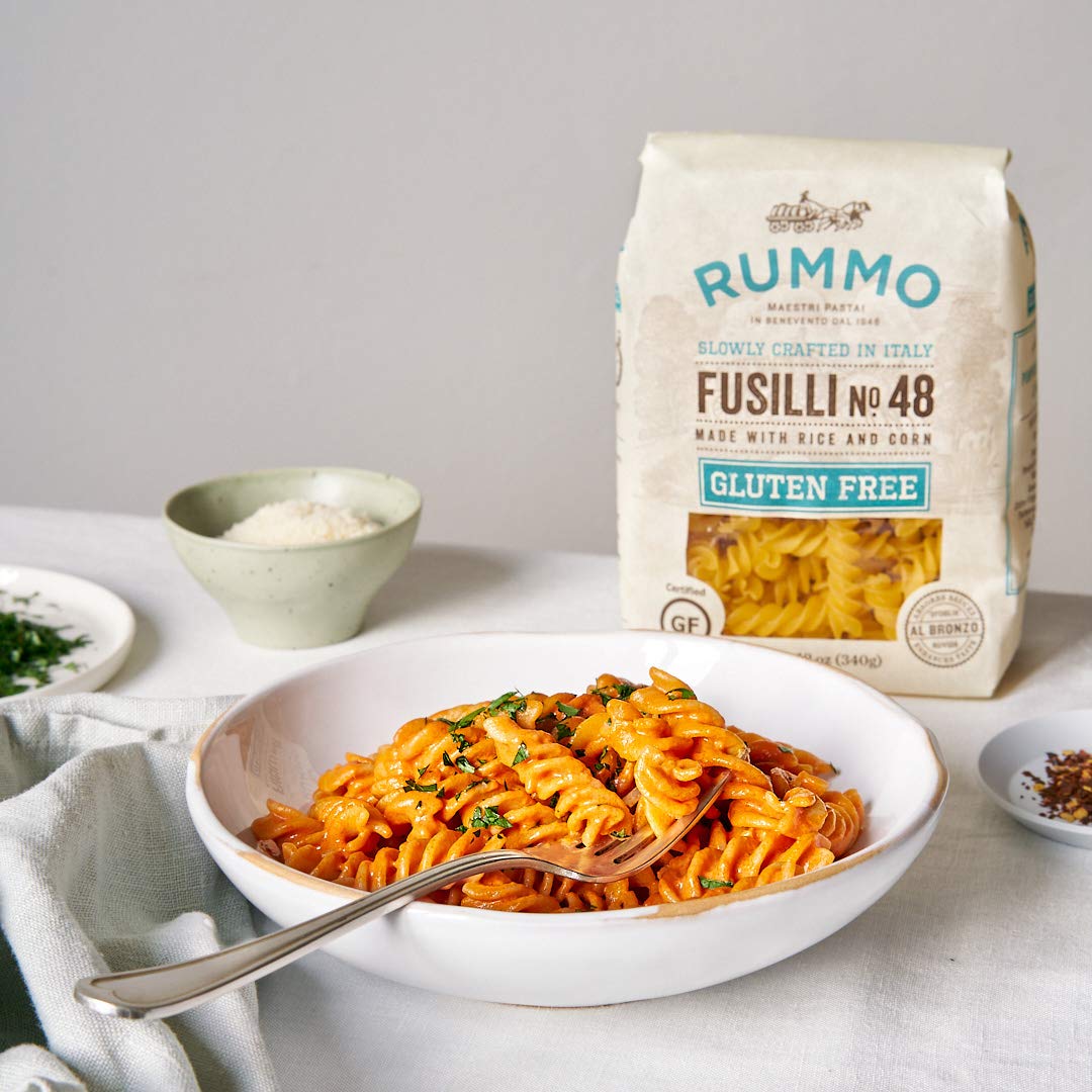 Rummo Gluten Free Fusilli N.48 - Gluten Free Fusilli Pasta Noodles, Made With Brown Rice & Corn, Pasta From Italy - 12 Ounce (Pack Of 5)