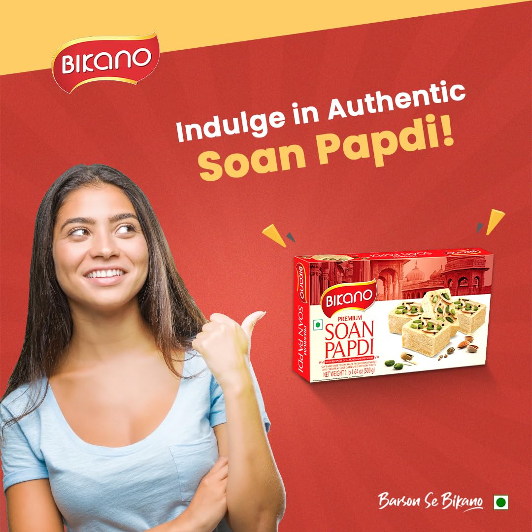 Bikaji Soan Papdi Manbhawan | Soan Halwa | Patisa | Traditional Indian Sweet | Finest Ingredients | Crunchy Almonds & Pistachios