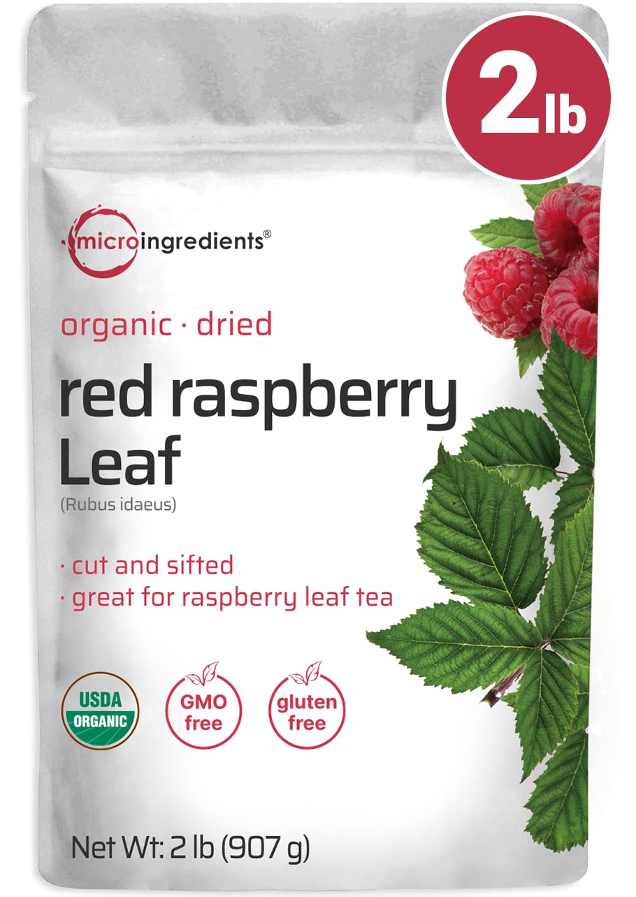 Organic Dried Raspberry Leaf Tea  2Lbs | Refills Up To 907 Tea Bags | Top-Grade Source From Germany For Herbal Maternity Use Tea | Cut & Sifted Whole Leaves | Non-Gmo  No Sugar  Eco-Friendly Recyclable Bags