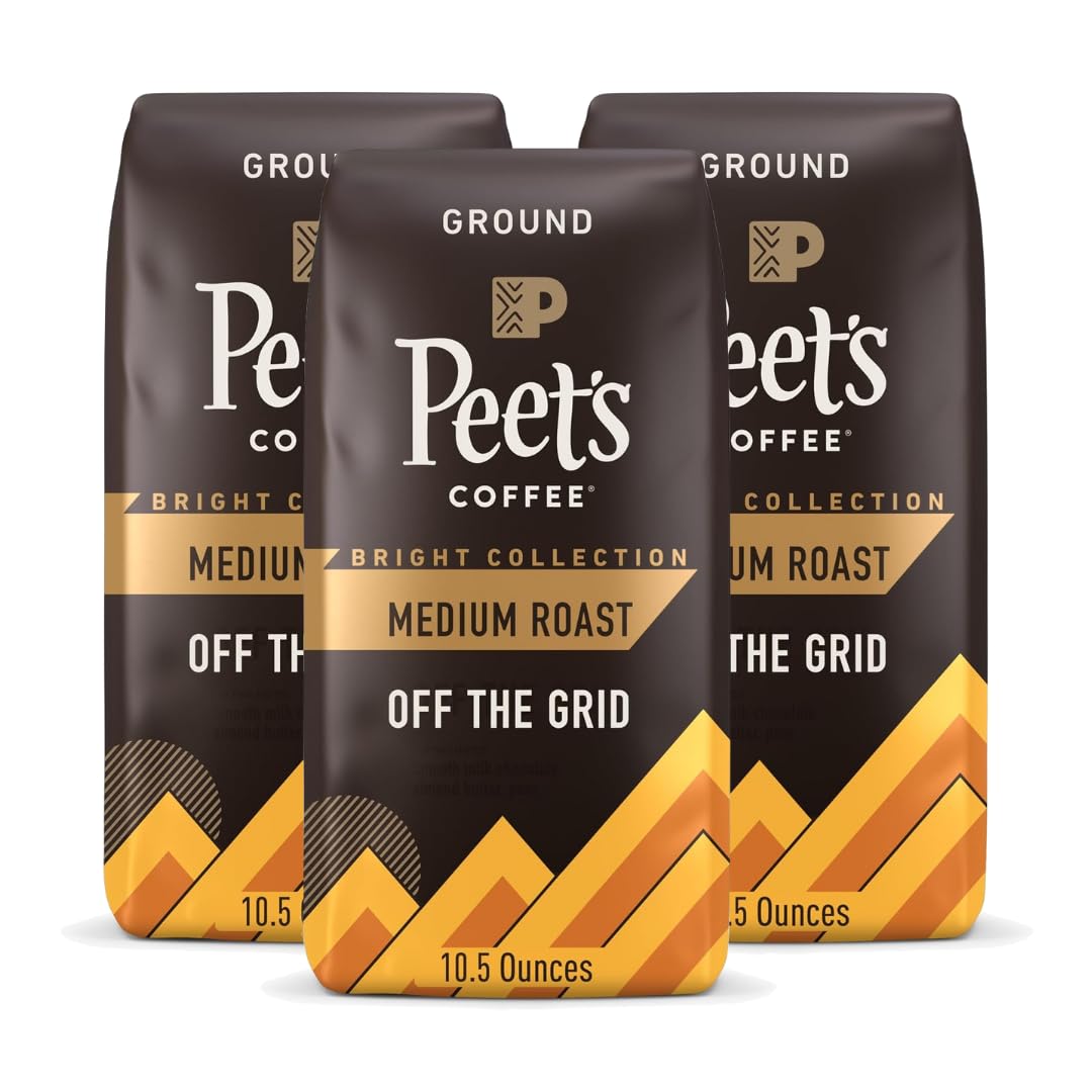 Peets Coffee, Medium Roast Ground Coffee - Off The Grid 31.5 Ounces (3 Bags of 10.5 Ounces)