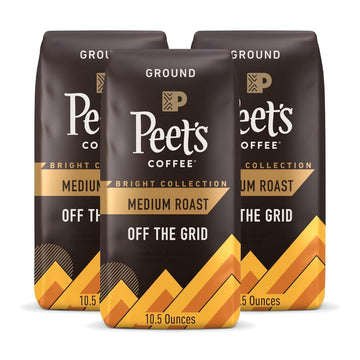 Peets Coffee, Medium Roast Ground Coffee - Off The Grid 31.5 Ounces (3 Bags of 10.5 Ounces)