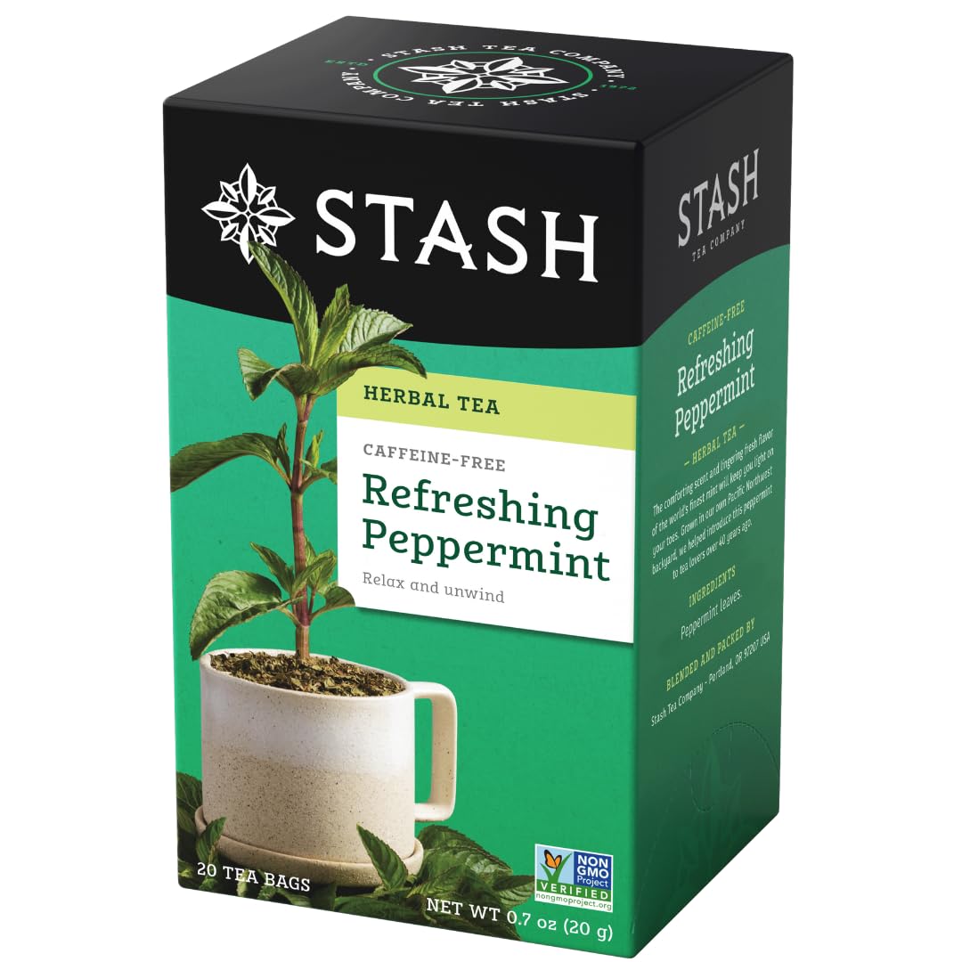 Stash Peppermint Herbal Tea - 20 Count, Caffeine-Free, Refreshing Flavor