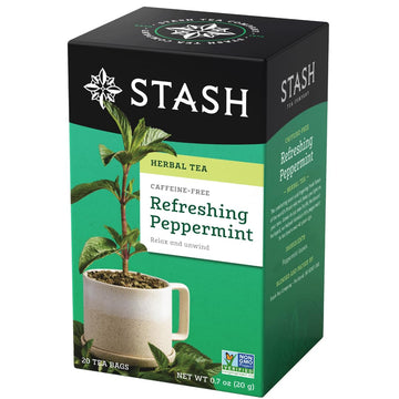 Stash Peppermint Herbal Tea - 20 Count, Caffeine-Free, Refreshing Flavor