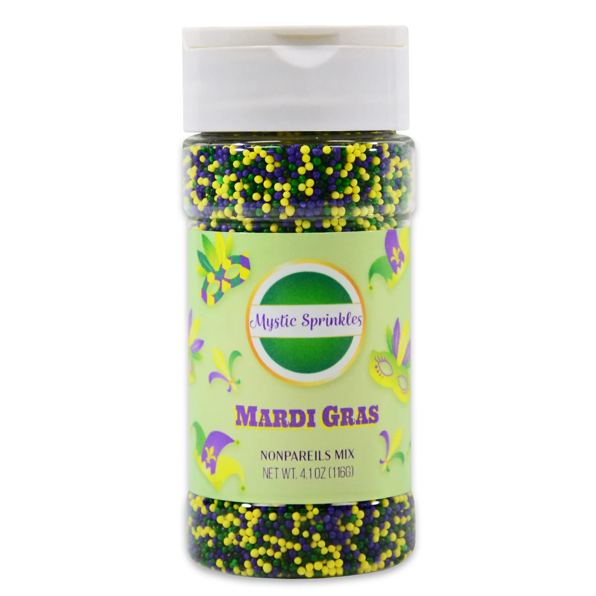 Mystic Sprinkles Mardi Gras Sprinkle Mixes (Mardi Gras Nonpareil Mix)