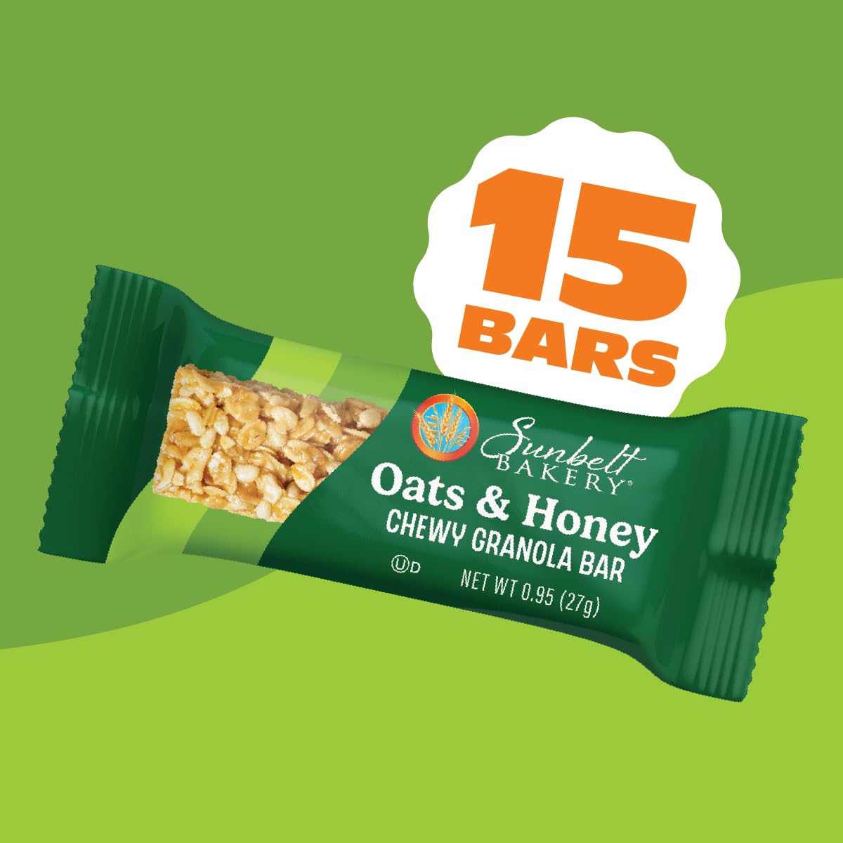 Sunbelt Bakery Oats & Honey Chewy Granola Bars  14.26 Oz. 15 Count (Box of 1)