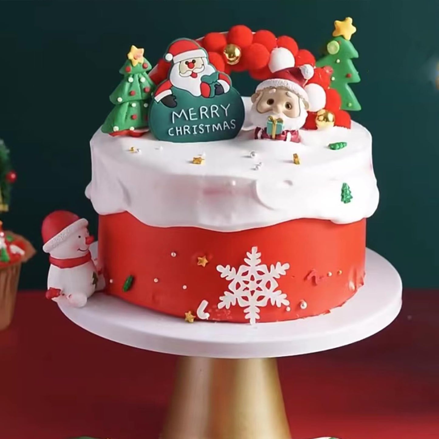 Sentovac Christmas Santa Claus Tree Sprinkle Red Green Mix Sprinkles Edible for Cake Decorating Cookie Cupcake Topper Baking Dec