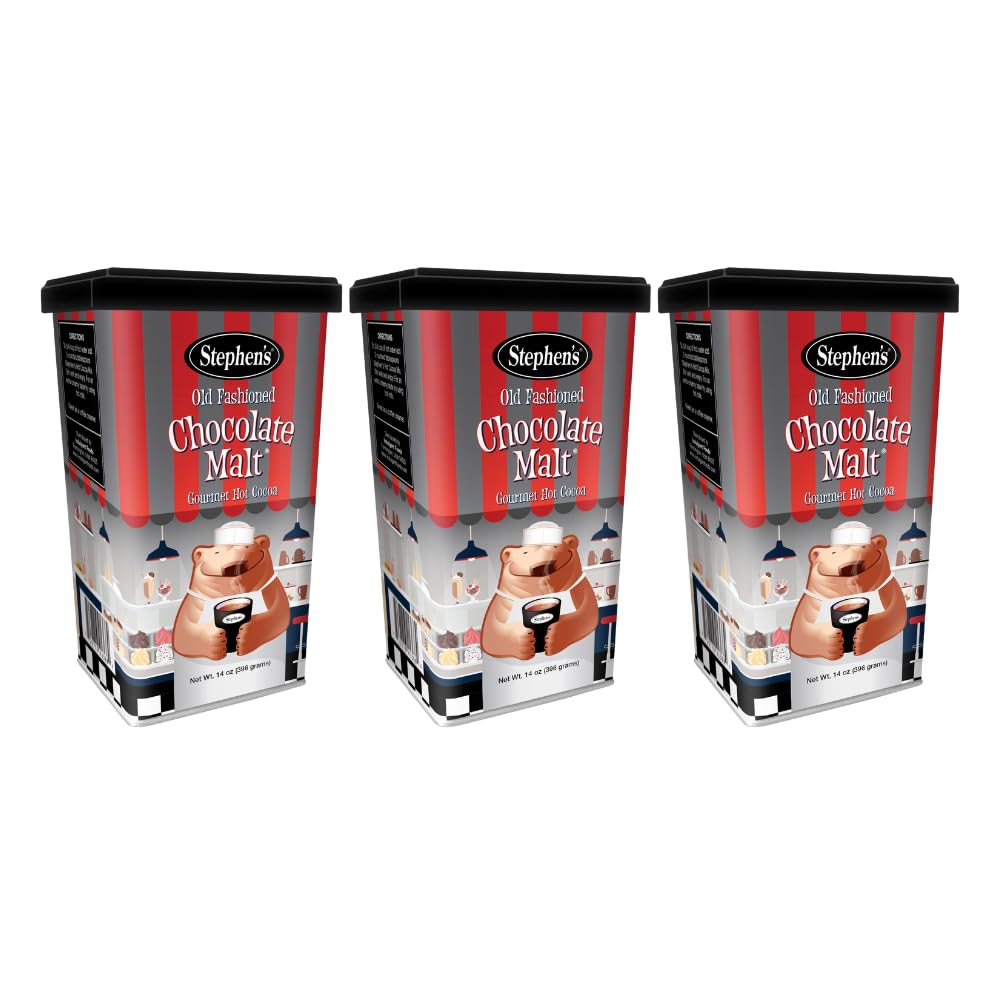 Stephen'S Gourmet Hot Cocoa, Old Fashioned Chocolate Malt, 14 Oz (Pack Of 3)