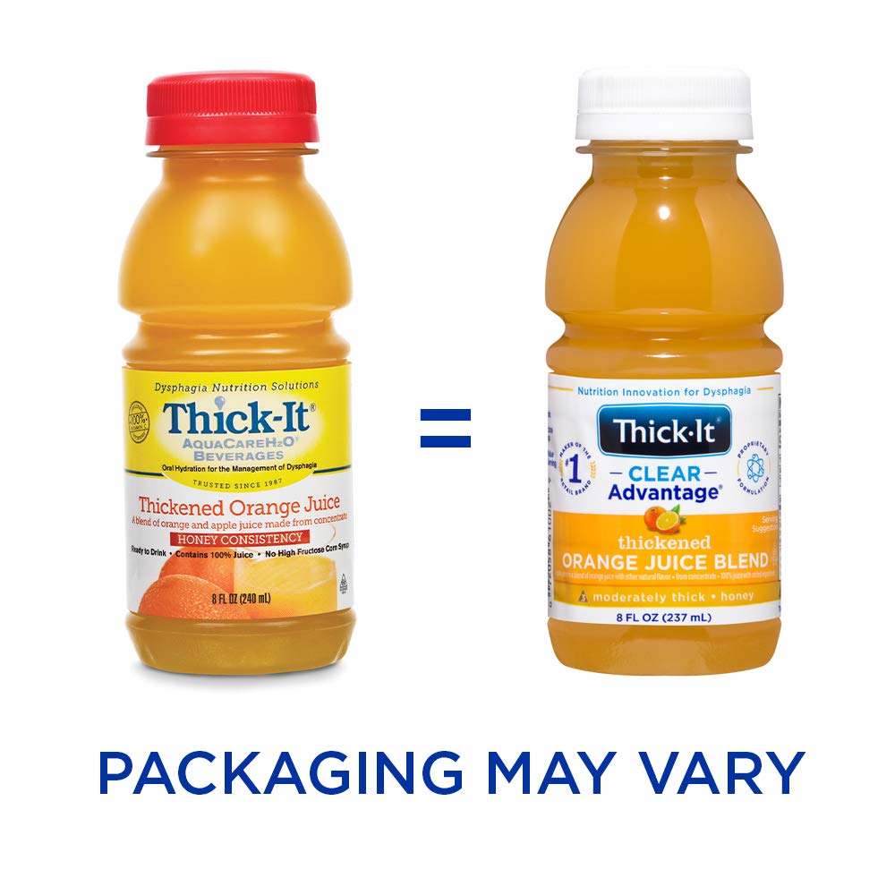 Thick-It Clear Advantage Moderately Thick Orange Juice, Honey Consistency, Ready-to-Drink, Digestible Swallowing Aid, Hydration