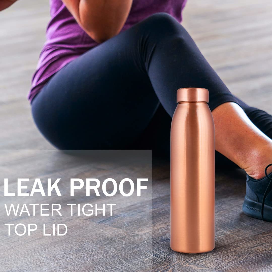 Norman Jr, Plain Copper Water Bottle 1 Ltr Extra Large - An Ayurvedic Pure Premium Copper Vessel- Drink More Water, Lower Your S