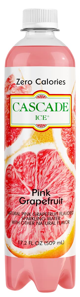Cascade Ice Sparkling Water, Pink Grapefruit, 17.2 Fl Oz, Pack of 12