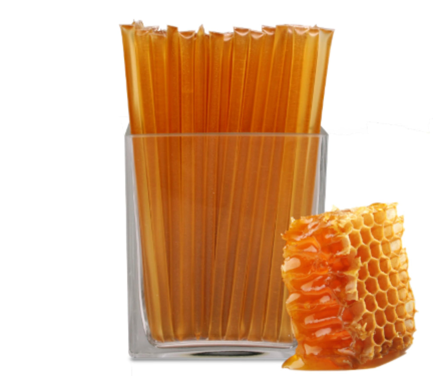By The Cup 100% Simply Pure Honey Sticks For Tea - 50 Honey Straws