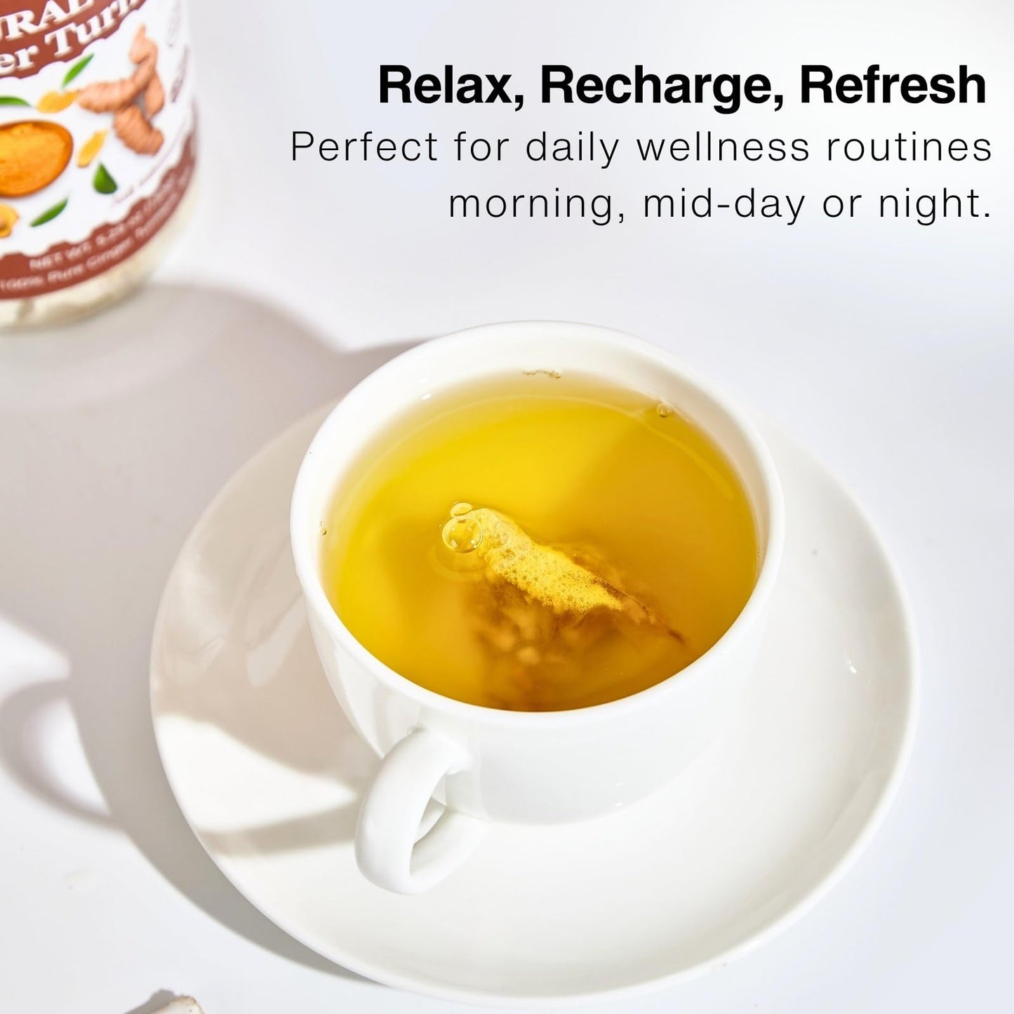 YUNHAHA Ginger Turmeric Tea Bags - Premium Herbal Blend for Digestion & Immune Support, Caffeine-Free, 50 Count