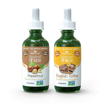Sweetleaf Sweet Drops Flavored Stevia Sweetener Hazelnut & English Toffee Variety Pack 2Oz