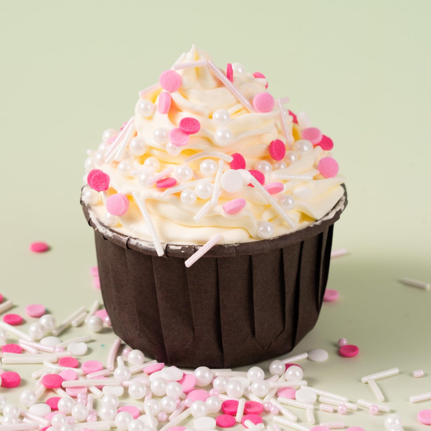 Pink Sprinkles For Cake Decorating 7 Oz Edible Pearl Sugar Sprinkles Topper For Cookie Cupcakes, Candy, Cream, Chocolate Cake De