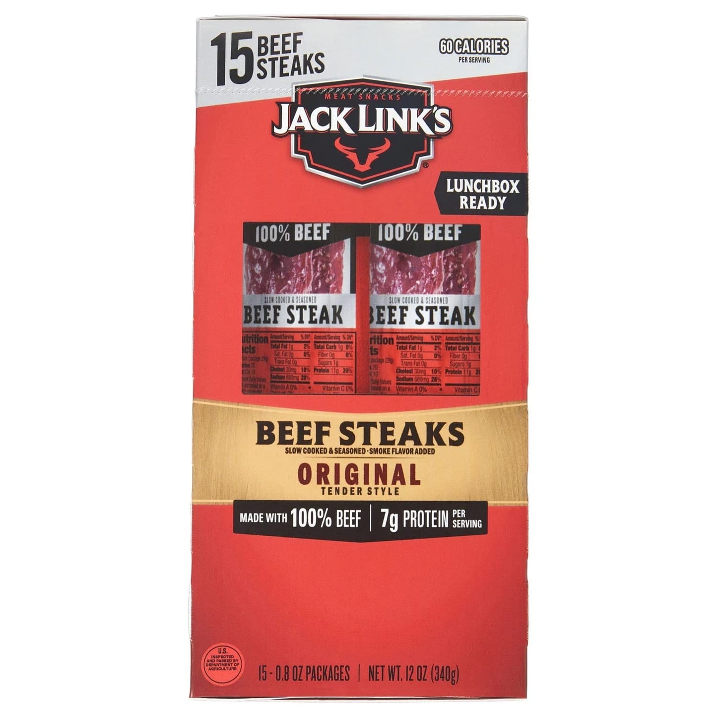 Jack Link'S Original Tender Style Beef Steak, 0.8 Ounce (15 Count)