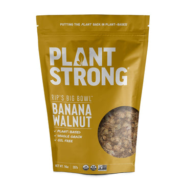 PLANTSTRONG Banana Walnut Cereal, Non-GMO, Whole-Grain, 14oz Bags, 6-Pack