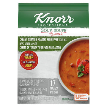 Knorr Professional Soup du Jour Creamy Tomato and Roasted Red Pepper Soup Mix No added MSG, 0g Trans Fat per Serving, Just Add W