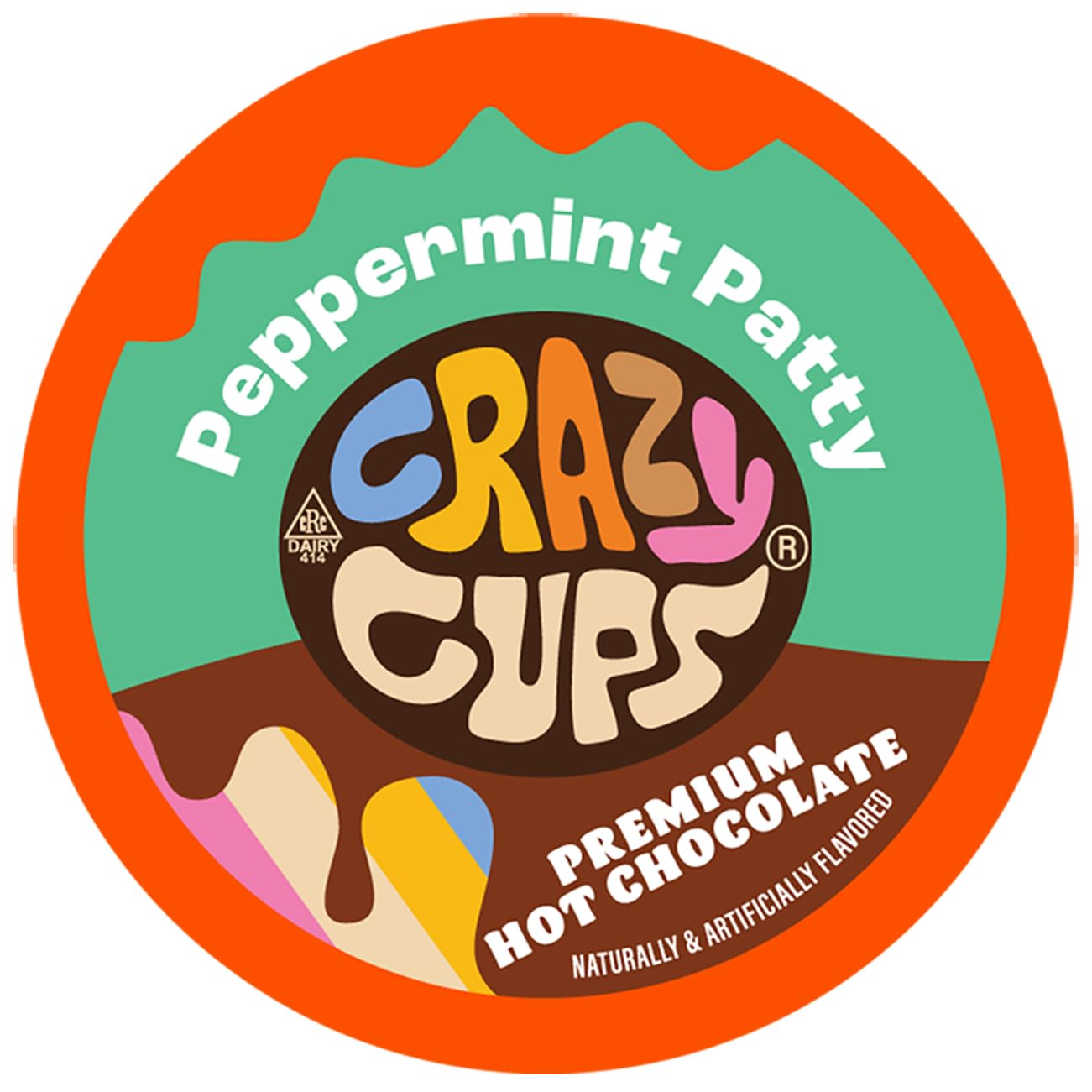 Crazy Cups Peppermint Patty Hot Chocolate, Single Serve K-Cups, 22 Count, Brown