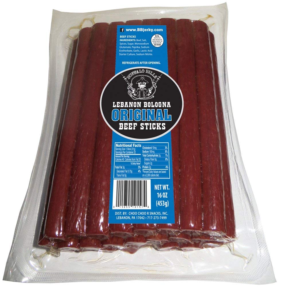 Buffalo Bills Lebanon Bologna Sticks, Original, Mild Beef, 1-lb Pack (16 Ounces)