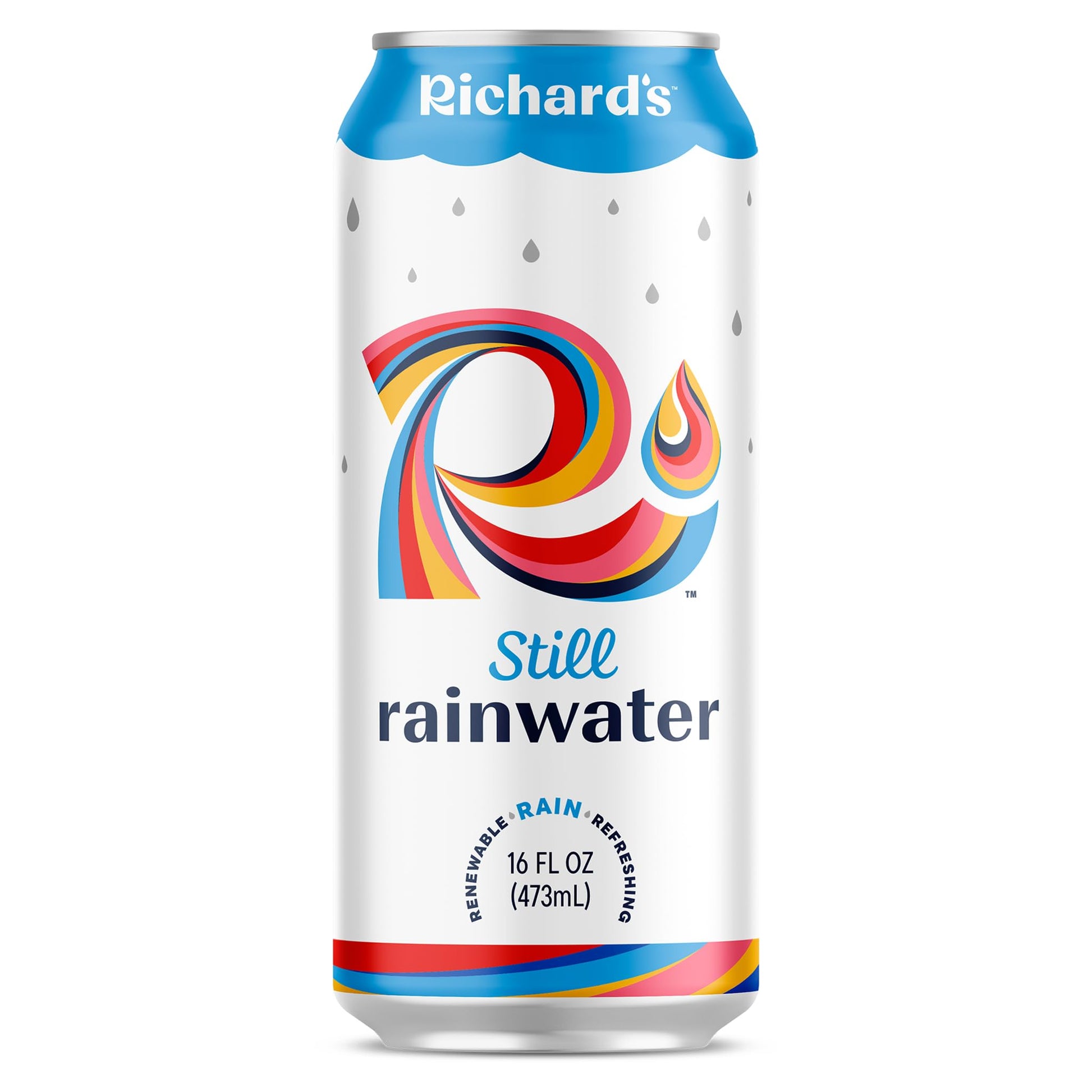 Richards Rainwater Still Canned Water, 100% Rain, Naturally Purified Drinking Water (16 fl oz Aluminum Can, Single)