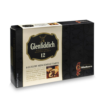 Walkers Shortbread Glenfiddich Mincemeat Tarts - 6 Count (Pack of 2) - Mince Pies Infused with Glenfiddich Single-Malt Scotch Wh