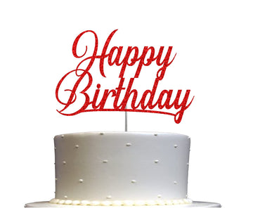 Happy Birthday Glitter Cake Topper, Birthday Party Decorations Ideas, Premium Quality Decoration, Sturdy Doubled Sided Glitter,