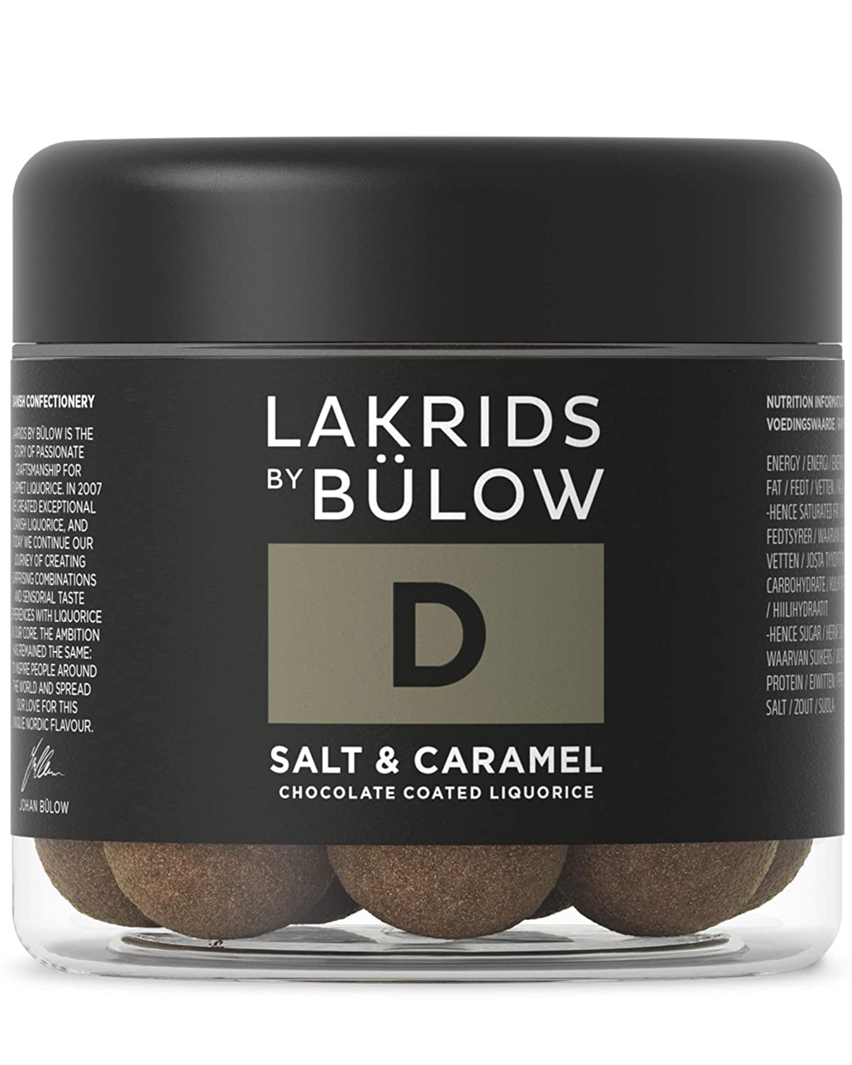 Lakrids By Blow - D - Salt & Caramel - 4.41 Oz - Chocolate Coated Gourmet Licorice - Authentic Scandinavian Candy Produced In De
