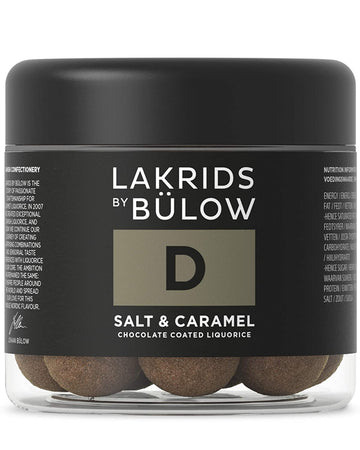 Lakrids By Blow - D - Salt & Caramel - 4.41 Oz - Chocolate Coated Gourmet Licorice - Authentic Scandinavian Candy Produced In De