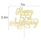 Arokippry Golden Glitter Happy 55Th Anniversary Cake Topper - For Wedding Anniversary/Company Anniversary Party / 55Th Birthday