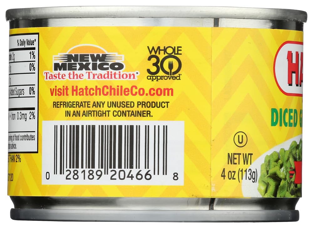 Hatch Diced Green Chiles 4Oz Hot (Qty 6)