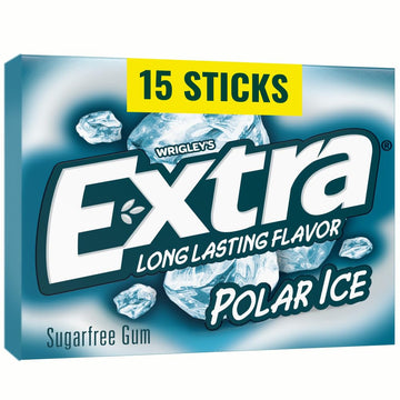 EXTRA Gum Polar Ice Sugar Free Chewing Gum, Single Pack, 15 Stick