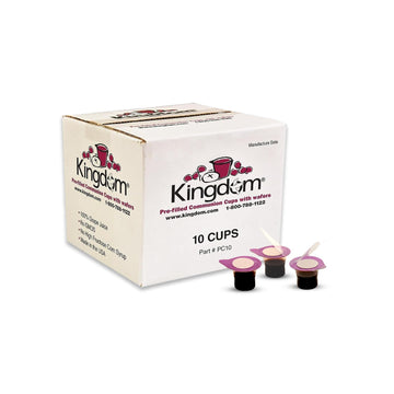 Kingdom Prefilled Communion Cup With Wafers(10Ct - Red Juice) Sealed In A Single-Serving Container With One-Year Shelf Life, Per