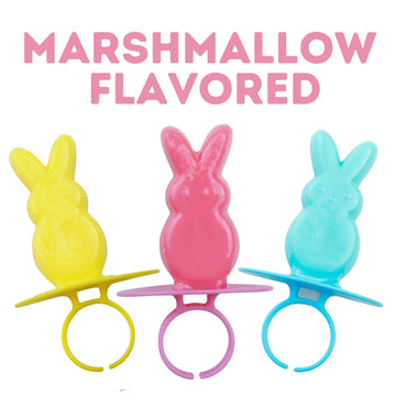 Easter Basket And Egg Hunt Candy, 2025 Peeps Lollipop Rings, Individually Wrapped Marshmallow Flavored Suckers, (6 Pack)