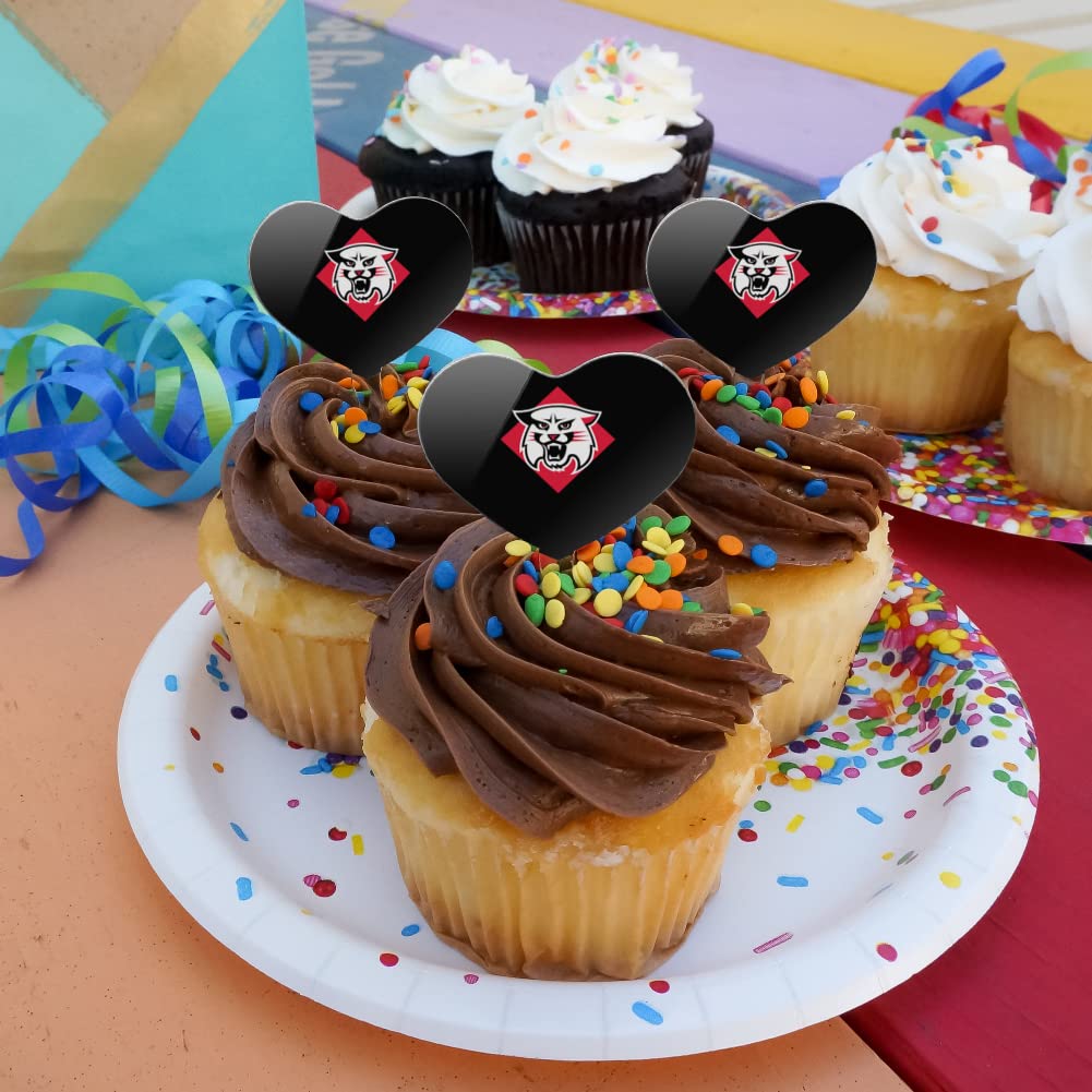 GRAPHICS & MORE Cupcake Picks Set of 6 - Acrylic Heart Toppers for Davidson College - One Size